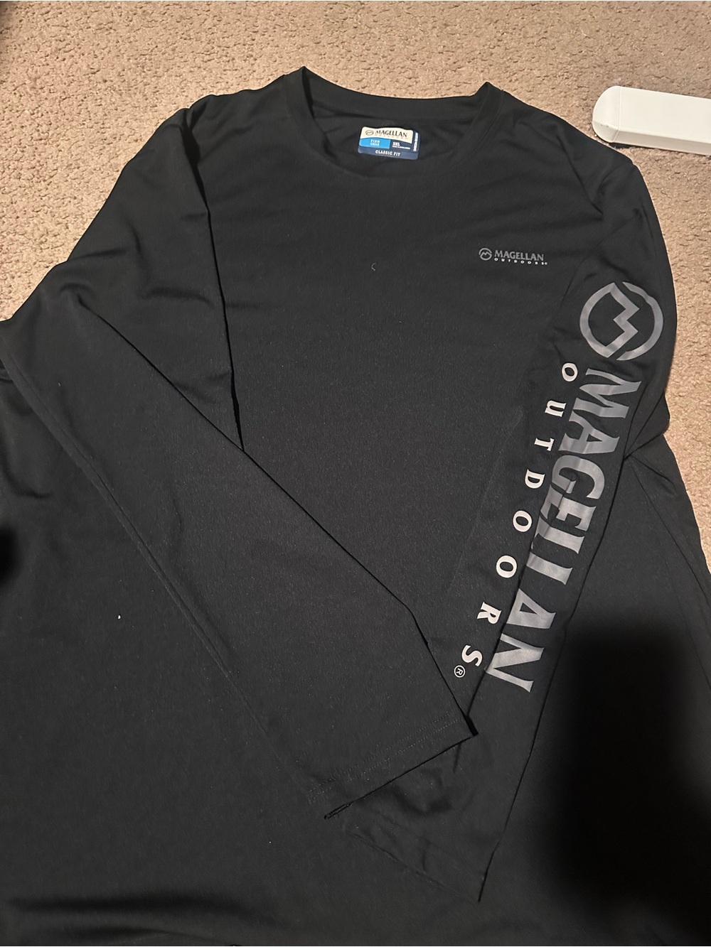Magellan Outdoors Black Long Sleeve Logo Tee